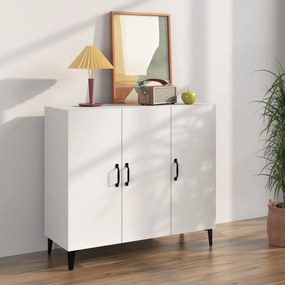 Credenza Bianca 90x34x80 Cm İn Legno Multistrato /