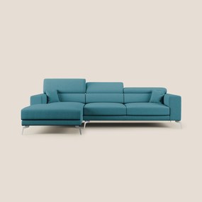 Blade Divano moderno angolare con poggiatesta reclinabili in tessuto impermeabile simil-cotone T13