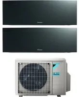 Climatizzatore Condizionatore Daikin Bluevolution Dual Split Inverter serie EMURA BLACK III 9+18 con 2MXM50A R-32 Wi-Fi Integrato 9000+18000 Colore Nero Garanzia Italiana