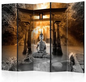 Paravento Buddha Smile (Orange) II [Room Dividers]