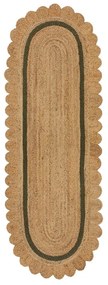 Passatoia verde scuro/di colore naturale in iuta tessuta a mano 80x230 cm Grace Green – Flair Rugs