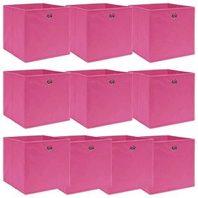 Scatole Portaoggetti 10 Pz Rosa 32x32x32 Cm Tessuto /