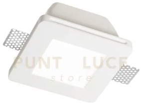 Samba square faretto da incasso 1 luce attacco gu10 12x12cm in gess...