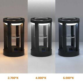 Lampada Portavaso da Tavolo Ricaricabile 2.2W IP54 CCT - Nera