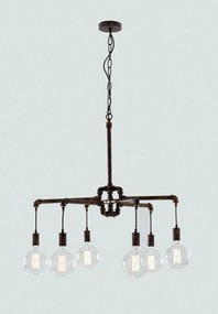 Lampadario Sospensione Amarcord Industrial Vintage Colore Ruggine 60W