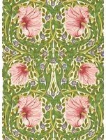 Morris & Co Carta da parati Pimpernel - Sap Green/ Strawberry