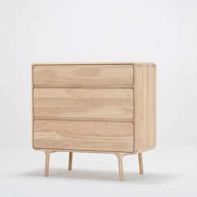 Cassettiera in rovere massiccio con 3 cassetti Fawn - Gazzda