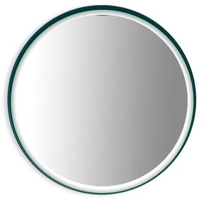 Specchio con illuminazione integrata completo di faretto bagno tondo L 80 x H 80 x P 5 cm