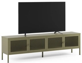 Mobile TV verde in metallo 160x50x35 cm Fayna – Marckeric