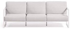 Kave Home - Divano 100% da esterno Comova 3 posti bianco ed alluminio bianco 222 cm