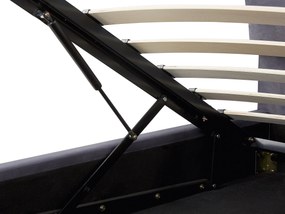 Letto matrimoniale con contenitore velluto grigio 140 x 200 cm BATILLY Beliani