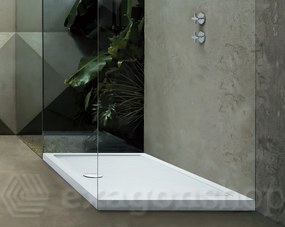 Piatto Doccia 70x140 in Ceramica H 6 cm Bianco Azzurra