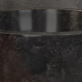 Lavabo bagno design a ciotola in marmo nero 40cm | Litos-LN40 - KAMALU