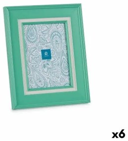 Cornice Portafoto Cristallo Verde Plastica (6 Unità) (2 x 26 x 21 cm)