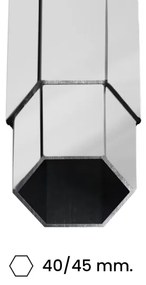 Gazebo richiudibile in alluminio professionale struttura esagonale MARKET-PRO 3X3 Bianco impermeabile