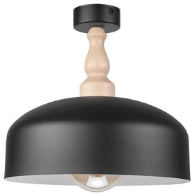 Lampadario a plafone RINA 1xE27/15W/230V nero/faggio