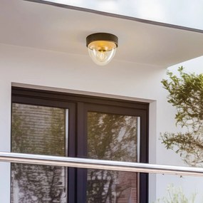 Nowodvorski Lighting Plafoniera Nook con paralume trasparente, nero/oro