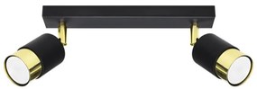 Sollux SL.1070 - Faretto NERO 2xGU10/40W/230V nero/oro