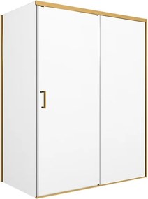Porta doccia L 87-88 cm x H 200 cm per nicchia in vetro trasparente SP. 6 mm, profilo dorato, serie Jazz