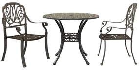Set da bistrò 3 pz bronzo in alluminio pressofuso