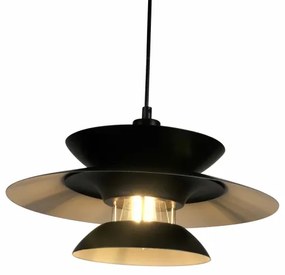 Lampadario a sospensione con filo BERIT 1xE27/20W/230V nero