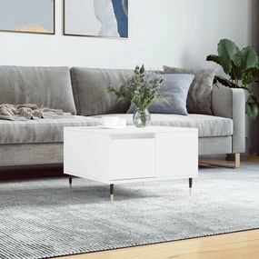 Tavolino da salotto bianco 55x55x36,5 cm in legno multistrato