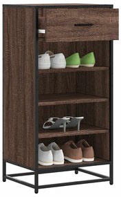 Scarpiera Rovere Marrone 48x38x97,5 Cm İn Legno Multistrato /