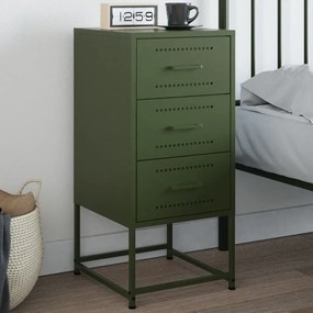 Comodino Verde Oliva 36x39x78 Cm İn Acciaio /