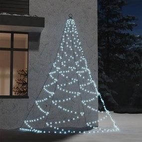 Albero Da Parete Con Gancio Metallico 260 Led Bianco Freddo 3 M /