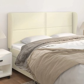 Testiera Ad Orecchio Crema 163x23x118/128 Cm İn Similpelle /