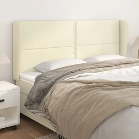 Testiera Ad Orecchio Crema 163x23x118/128 Cm İn Similpelle /