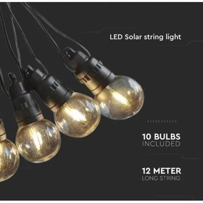 Catena LED solare 10xLED/0,5/4,5V 12 m 3000K IP44 + +TC
