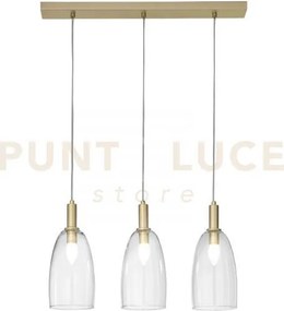 Lampadario a sospensione brandy oro 3 luci attacco e14 72x14x150cm ...