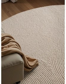 Tappeto rotondo colore naturale chiaro in lana tessuto a mano ø 200 cm Eleni Natural White – Hanse Home