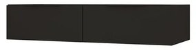 Mobile da bagno sotto lavabo BADEN HAUS Modula nero laccato opaco L 120 x H 25 x P 44 cm 1 cassetto, lavabo non incluso