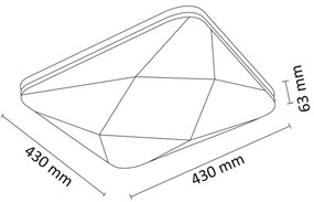 Plafoniera LED dimmerabile KASTOR telecomandata LED/72W/230V