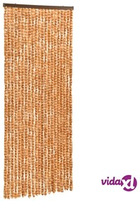 vidaXL Zanzariera Ocra e Bianco 56x185 cm Ciniglia