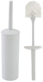 Portascopino WC Tondo da Appoggio Bianco in Plastica con Scopino