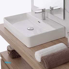 Lavabo D'Appoggio 60x42 Cm Bianco Lucido