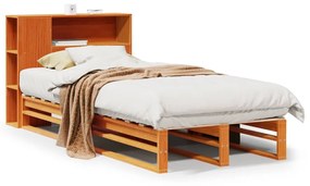 Letto libreria senza materasso marrone cera 100x200 cm legno