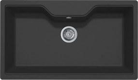 Lavello 1 vasca in quarzo nero ELLECI L 86 x L 50 cm