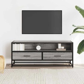 Mobile tv grigio sonoma 100x34,5x40cm legno multistrato metallo