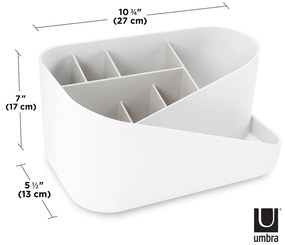 Organizer da bagno in plastica bianca per cosmetici Glam - Umbra