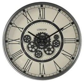 Orologio da Parete Home ESPRIT Bianco Nero Grigio scuro Ferro Legno MDF 54 x 8 x 55 cm