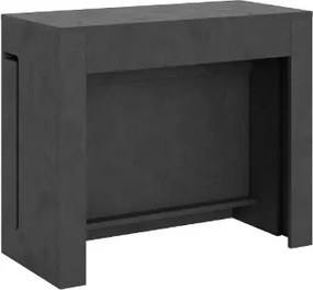 Consolle in legno nobilitato ELIA allungabile fino a 302 cm Antracite Spatolato allunghe interne