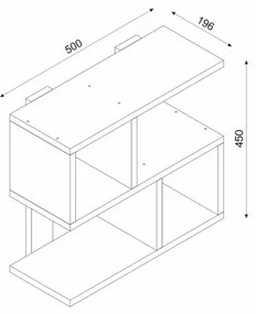 Mensola Sospesa Design Moderno 4 Vani 50x20x45 Pelagius Bianca