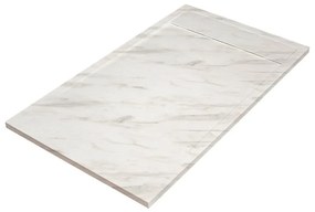 Piatto doccia SENSEA in resina Neo bianco L 70 x L 120 x H 3 cm opaco effetto marmo