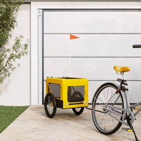Rimorchio Da Bici Per Animali Giallo E Nero Oxford E Ferro /