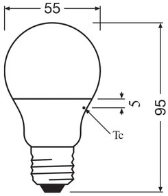 Lampadina LED A40 E27/4,9W/230V 2700K - Osram