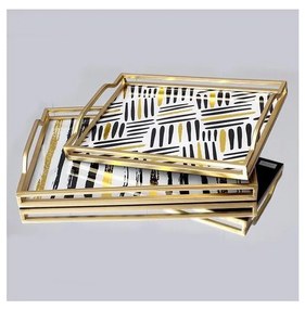 SET 2x Vassoio decorativo 40x30/35x25 cm oro